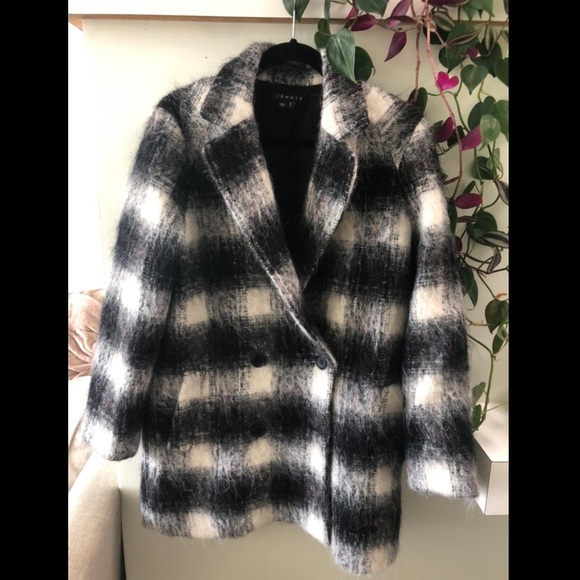 Theory Wool Blend Black/White Coat - Picture 4 of 6